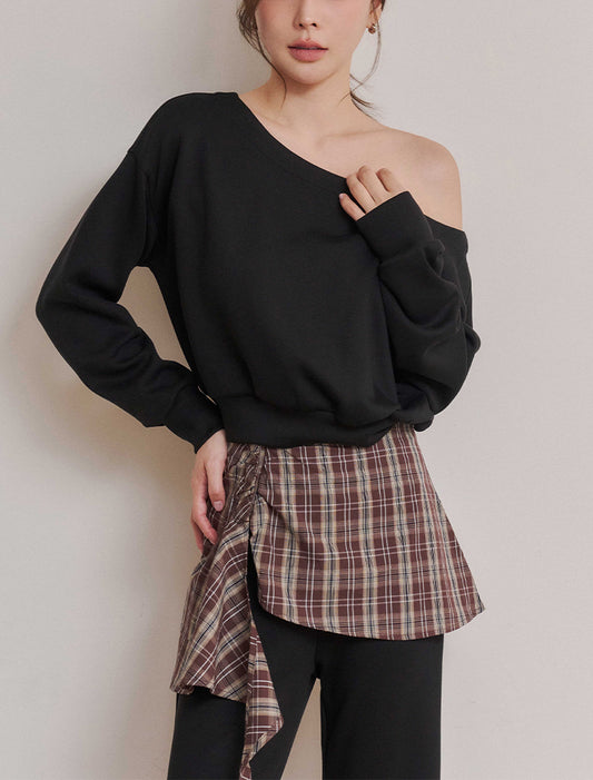 One-Shoulder Long Sleeve Top
