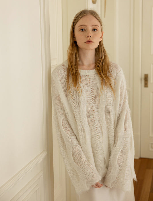 Mohair Lace Knit Sweater