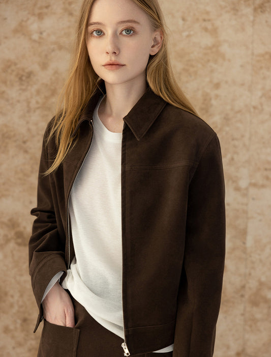 Suede Cropped Jacket
