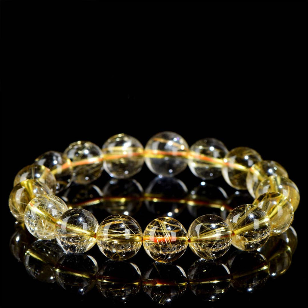 Premium Quality Titanium Golden Rutilated Quartz Bracelet