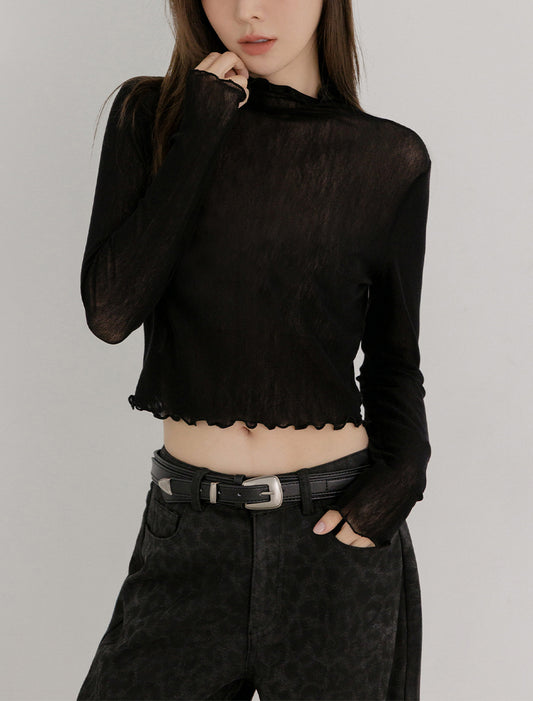 Ethereal Ruffle Sheer Blouse