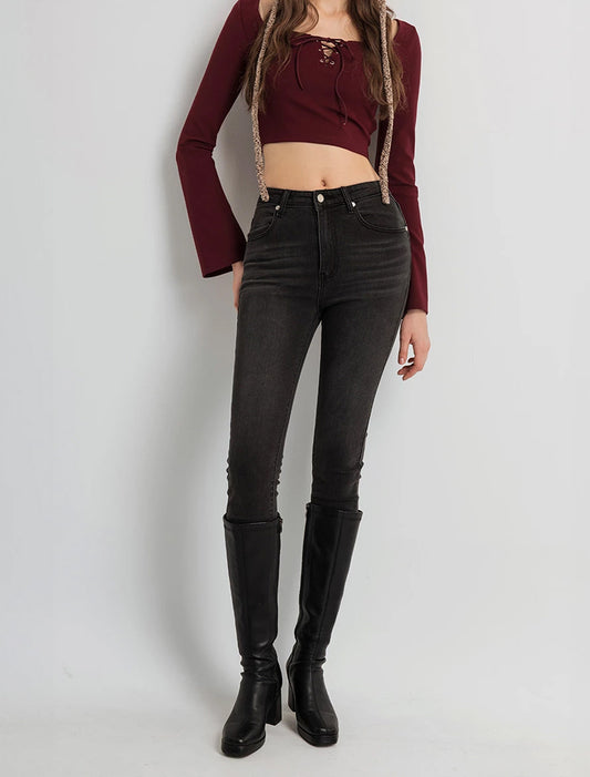 High Waist Slim Fit Stretch Skinny Denim Jeans