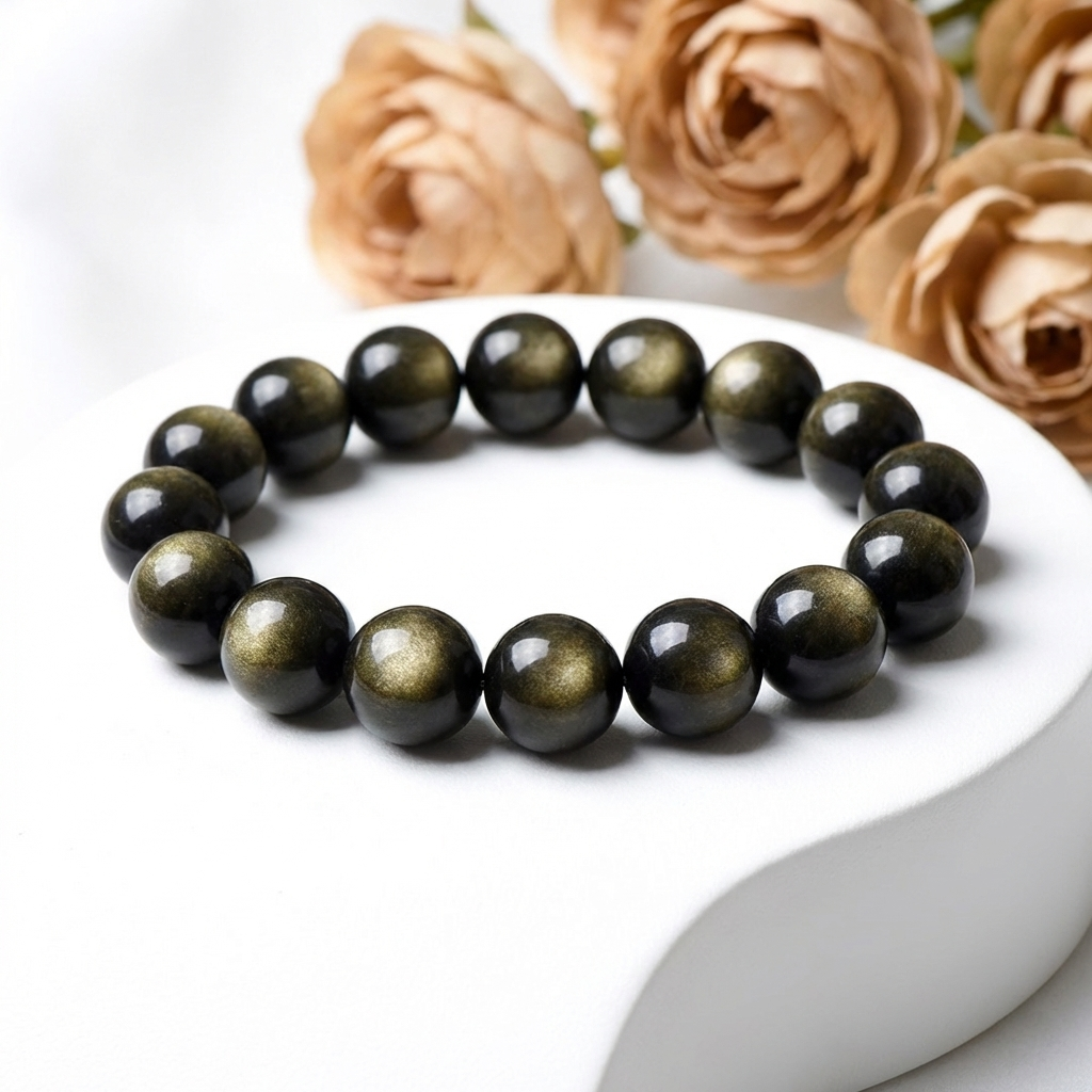 Gold Sheen Obsidian Bracelet