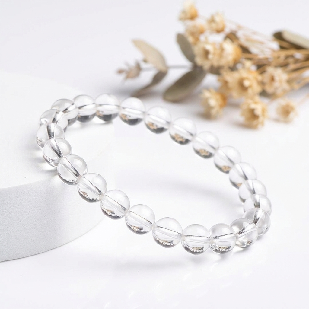 Speckless Clear Quartz Bracelet